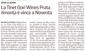 La Tinet Gori Wines Prata rimonta e vince a Noventa