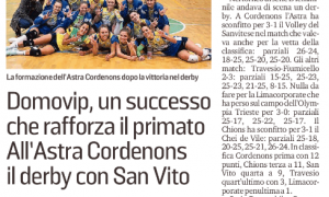Domovip, un successo che rafforza il primato. All'Astra Cordenons il derby con San Vito