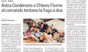 Astra Cordenons e Chions Fiume al comando tentano la fuga a due