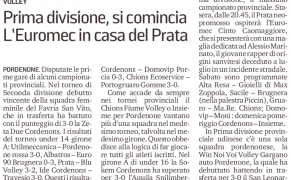 Prima divisione, si comincia. L'Euromec in casa del Prata