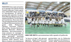 Serata speciale targata Cvf volley, presentate le formazioni 2019-2020